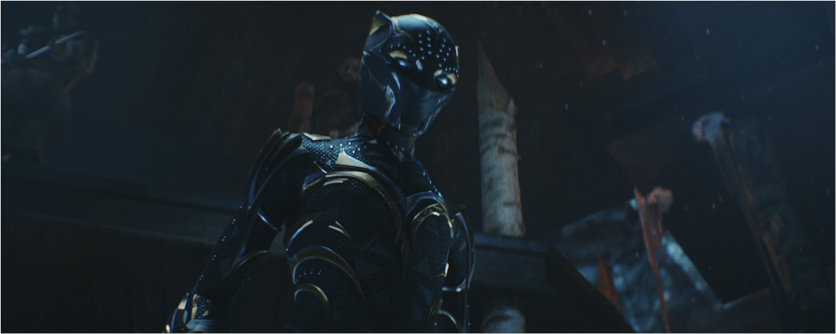Imagem do filme Pantera Negra: Wakanda Forever em tons escuros.