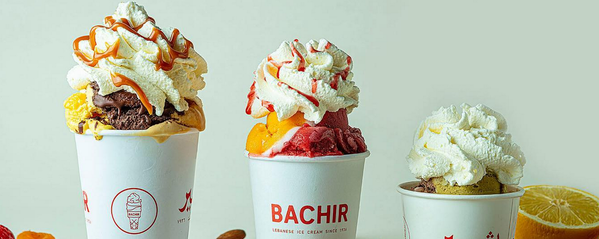 A loja Bachir existe há mais de 80 anos no Líbano e veio para o nosso estado para trazer os sabores dos sorvetes árabes para o Brasil.