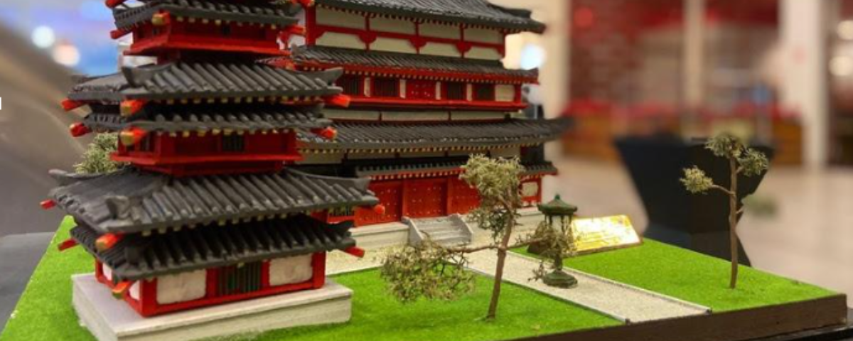 Templo Japonês é reproduzido em tamanho pequeno na exposição "Japão em Miniatura", que está na nossa lista da programação de julho. 