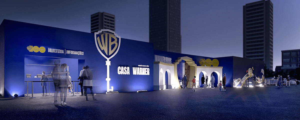A Casa Warner chega para animar ainda mais os eventos de setembro. Por lá podemos ver as cores e a famosa logo da Warner Bros. 