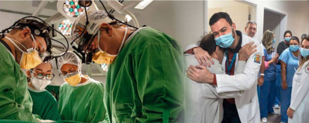 Imagens de médicos que fazem parte da Exposição "Superações" na Estação Barra Funda. 