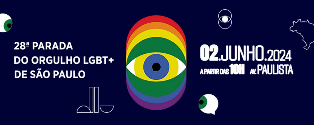 Banner da Parada LGBTQIAPN+ que vai acontecer na Avenida Paulista. 