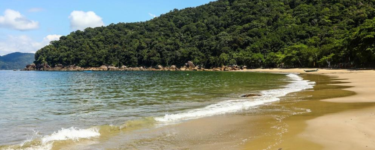 Praia no litoral paulista. 