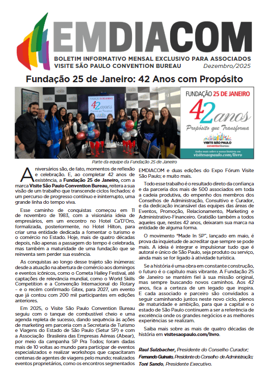 imagem mostra capa do informativo EMDIACOM Dezembro 2025